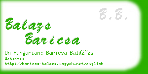 balazs baricsa business card